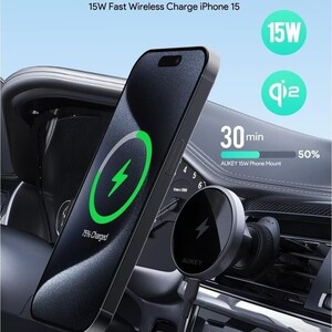 أوكي حامل جوال وشاحن لاسلكي للسيارة