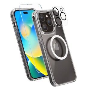 واقي شاشة ايفون 14 برو مع غطاء جوال شفاف