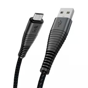 بيلك كابل شحن سامسونج ميكرو USB عالي السرعة قماش مقاوم للقطع 1200 مم أسود