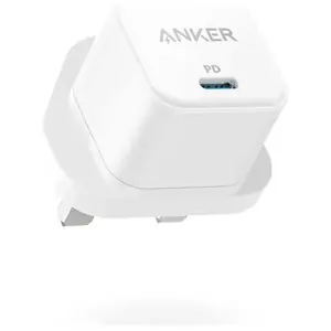 انكر، شاحن جداري، 20 واط، ابيض