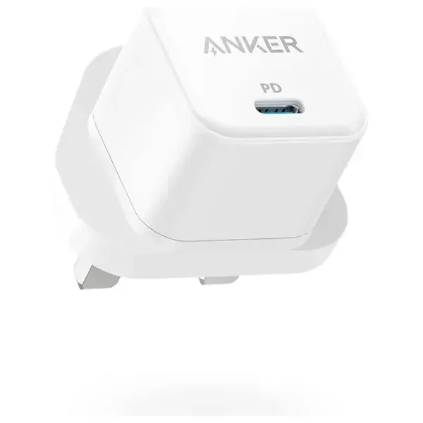 انكر، شاحن جداري، 20 واط، ابيض