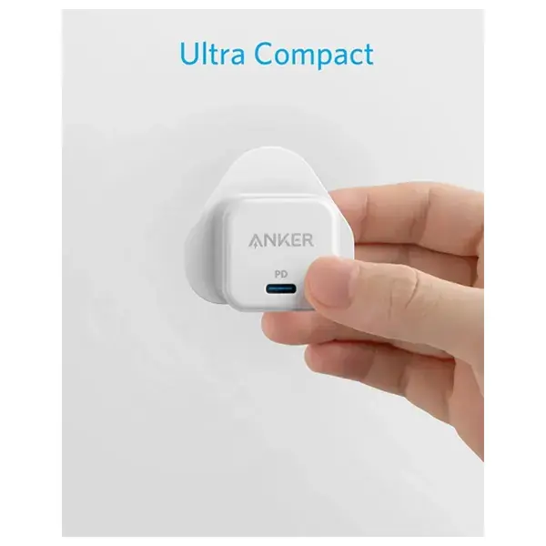 انكر، شاحن جداري، 20 واط، ابيض1