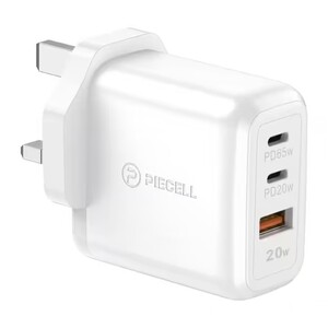 PIECELL - 65W Wall Charger with 3 Ports for Super Fast Charging